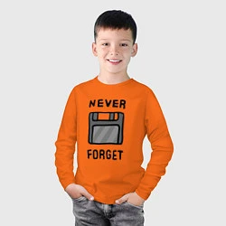 Лонгслив хлопковый детский Never Forget, цвет: оранжевый — фото 2
