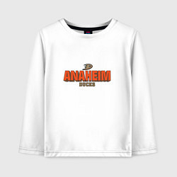 Лонгслив хлопковый детский Anaheim Ducks, цвет: белый