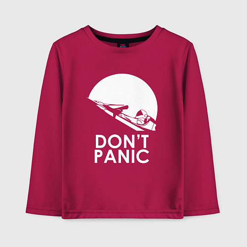 Детский лонгслив Elon: Don't Panic / Маджента – фото 1