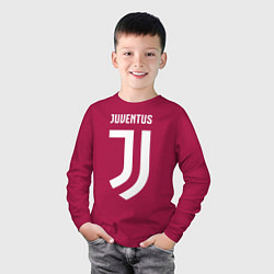Лонгслив хлопковый детский FC Juventus, цвет: маджента — фото 2