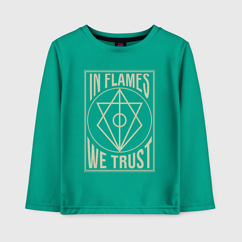 Детский лонгслив In Flames: We Trust / Зеленый – фото 1