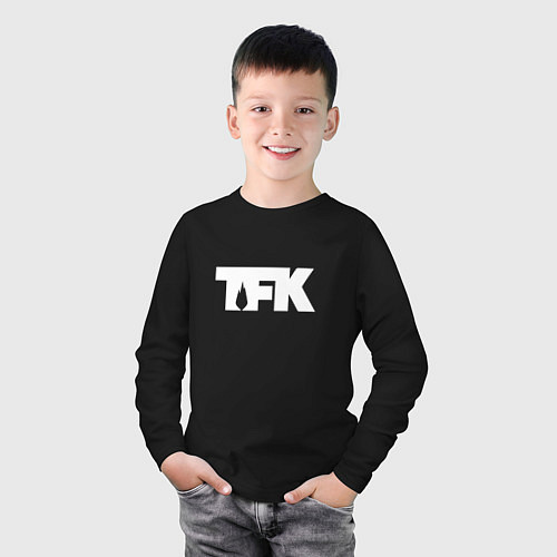 Детский лонгслив TFK: White Logo / Черный – фото 3