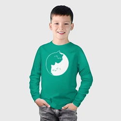 Лонгслив хлопковый детский Котики Инь Янь, цвет: зеленый — фото 2