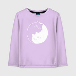 Лонгслив хлопковый детский Котики Инь Янь, цвет: лаванда