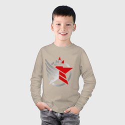 Лонгслив хлопковый детский N7 Elite, цвет: миндальный — фото 2