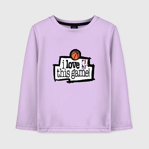 Детский лонгслив Basketball: I love this game / Лаванда – фото 1