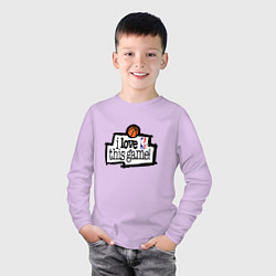 Лонгслив хлопковый детский Basketball: I love this game, цвет: лаванда — фото 2