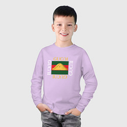 Лонгслив хлопковый детский Gusli Gusli, цвет: лаванда — фото 2