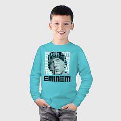 Лонгслив хлопковый детский Eminem labyrinth, цвет: бирюзовый — фото 2