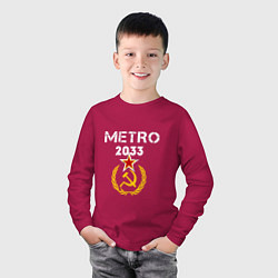 Лонгслив хлопковый детский Metro 2033, цвет: маджента — фото 2