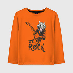 Лонгслив хлопковый детский Tiger: born to rock, цвет: оранжевый
