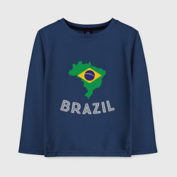 Лонгслив хлопковый детский Brazil Country, цвет: тёмно-синий