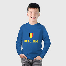 Лонгслив хлопковый детский Belgium, цвет: синий — фото 2