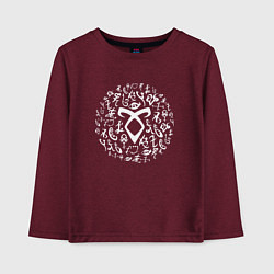 Лонгслив хлопковый детский Shadowhunters Runes, цвет: меланж-бордовый