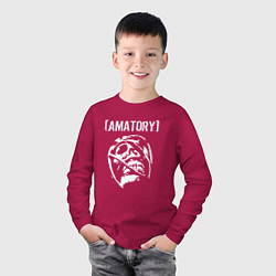 Лонгслив хлопковый детский Amatory, цвет: маджента — фото 2