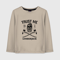 Лонгслив хлопковый детский Trust me: Lumerjack, цвет: миндальный