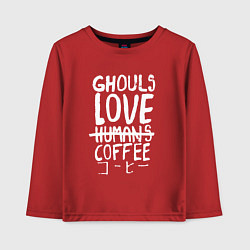 Детский лонгслив Ghouls Love Coffee