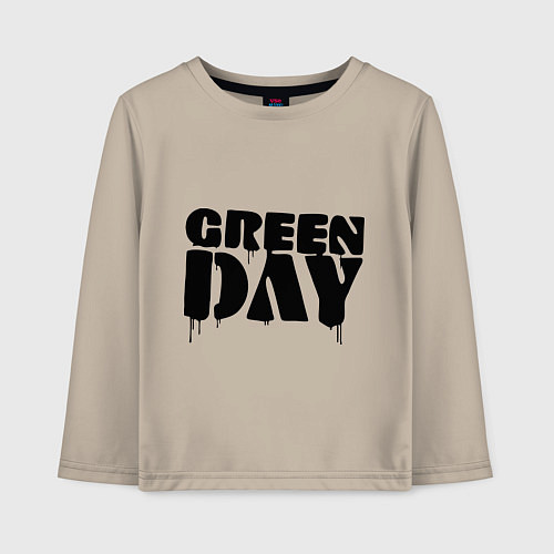 Детский лонгслив Greeen Day: spray style / Миндальный – фото 1