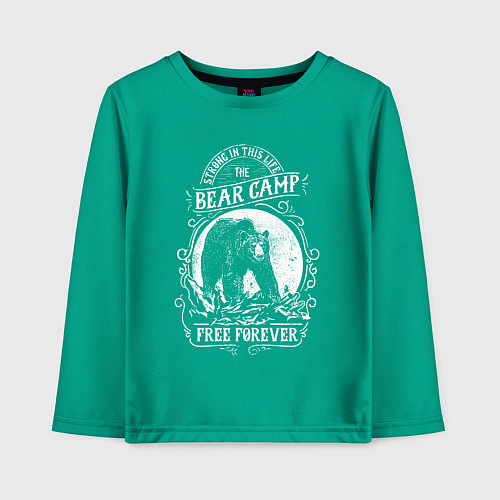 Детский лонгслив Bear Camp Free Forever / Зеленый – фото 1