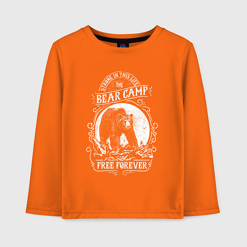 Детский лонгслив Bear Camp Free Forever / Оранжевый – фото 1