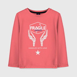 Лонгслив хлопковый детский Fragile Express, цвет: коралловый