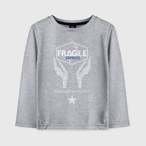 Детский лонгслив Fragile Express / Меланж – фото 1