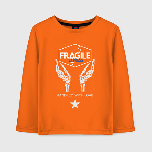 Детский лонгслив Fragile Express / Оранжевый – фото 1
