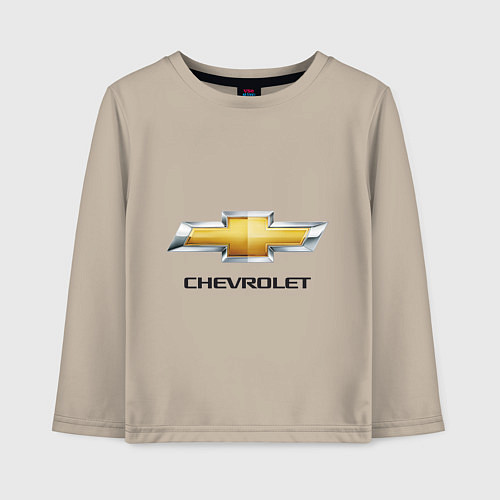 Детский лонгслив Chevrolet логотип / Миндальный – фото 1