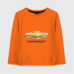 Лонгслив хлопковый детский Chevrolet логотип, цвет: оранжевый