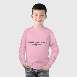 Лонгслив хлопковый детский Chrysler logo цвета светло-розовый — фото 2