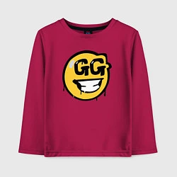 Лонгслив хлопковый детский GG Smile, цвет: маджента
