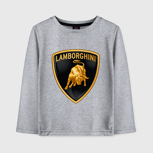 Детский лонгслив Lamborghini logo / Меланж – фото 1