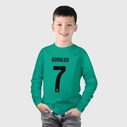 Лонгслив хлопковый детский RONALDO 7, цвет: зеленый — фото 2