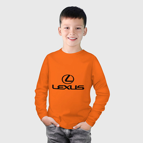 Детский лонгслив Lexus logo / Оранжевый – фото 3