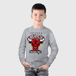 Лонгслив хлопковый детский Chicago Bulls est. 1966, цвет: меланж — фото 2