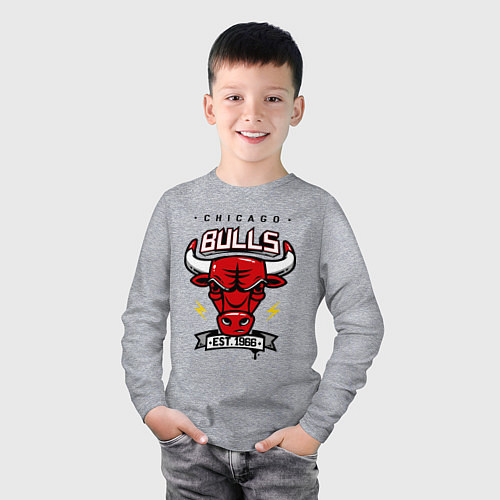 Детский лонгслив Chicago Bulls est. 1966 / Меланж – фото 3