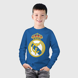 Лонгслив хлопковый детский Real Madrid FC, цвет: синий — фото 2