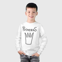Лонгслив хлопковый детский PrincesS picture, цвет: белый — фото 2