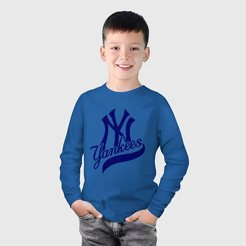Детский лонгслив NY - Yankees / Синий – фото 3