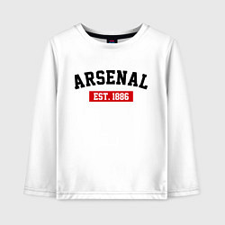 Лонгслив хлопковый детский FC Arsenal Est. 1886, цвет: белый