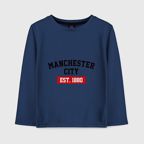 Детский лонгслив FC Manchester City Est. 1880 / Тёмно-синий – фото 1