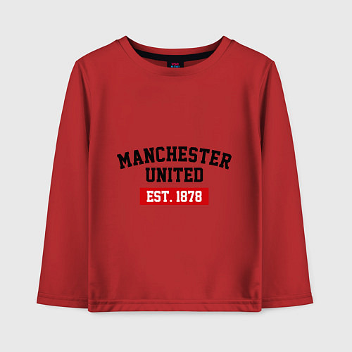 Детский лонгслив FC Manchester United Est. 1878 / Красный – фото 1