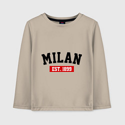Лонгслив хлопковый детский FC Milan Est. 1899, цвет: миндальный