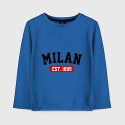 Лонгслив хлопковый детский FC Milan Est. 1899, цвет: синий