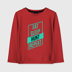 Детский лонгслив Eat, Sleep, Hunt, Repeat