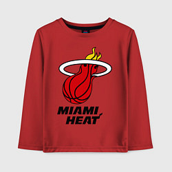 Лонгслив хлопковый детский Miami Heat-logo, цвет: красный