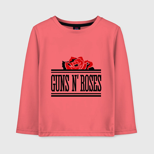 Детский лонгслив Guns n Roses: rose / Коралловый – фото 1
