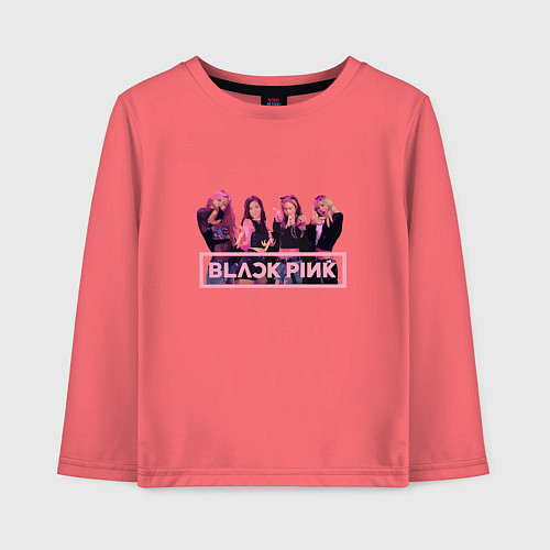 Детский лонгслив Black Pink Band / Коралловый – фото 1