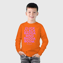 Лонгслив хлопковый детский Click Clack Black Pink, цвет: оранжевый — фото 2