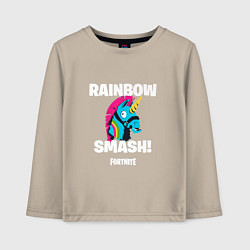 Лонгслив хлопковый детский Rainbow Smash, цвет: миндальный